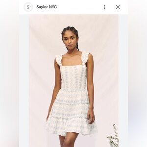 SAYLOR Blue and Cream Floral Dress